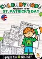 Aperçu - Feuilles d'exercices - Color by code - Addition to 10 (St. Patrick's Day) | La Saint-Patrick Additions Mathématiques Anglais - Page de couverture