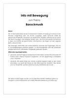 Vorschau - Stundenentwürfe - Information und Bewegung "Barockmusik" - Deckblatt