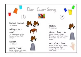Vorschau - Arbeitsblätter - Cup Song: Rhythmus & Anleitung - Musik - Kl. 3/4 (mit Bildkarten) - Seite 1