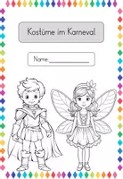 Vorschau - Arbeitsblätter - Fasching / Karneval Kostüme beschriften (Wortschatz, differenziert) - Seite 1