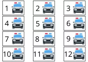 Voorbeeld - Getallenlijn tot en met 100 - thema politie - Pagina 1