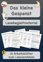 Vorschau - Arbeitsblätter - Das kleine Gespenst Lesebegleitmaterial - 16 Arbeitsblätter - Deckblatt
