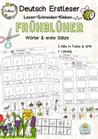 Vorschau - Arbeitsblätter - Frühblüher Wörter Lesen und Kleben Klasse 1, 2, DaZ Förderschule, Lernwörter - Deckblatt