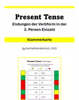 Vorschau - Arbeitsblätter - Present Tense Klammerkarte - Deckblatt