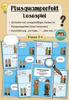 Vorschau - Spiele - Lesespiel - Verben im Plusquamperfekt (Klasse 3-4) #schulstartbyextraklasse - Deckblatt