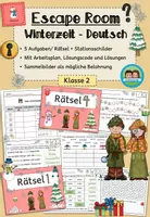 Vorschau - Arbeitsblätter - Escape Room: Deutsch (Winter - Klasse 2) - Deckblatt