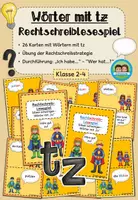 Vorschau - Spiele - Lesespiel Rechtschreibung: Wörter mit tz (Klasse 2-4) - Deckblatt