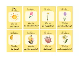 Vorschau - Spiele - Materialpaket Lesespiele - Frühling, Tiere, Obst&Gemüse - Deckblatt