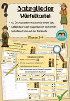 Vorschau - Arbeitsblätter - Übungskartei: Satzglieder bestimmen (Klasse 3-4) #schulstartbyextraklasse - Deckblatt