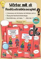 Vorschau - Spiele - Lesespiel Rechtschreibung: Wörter mit ck (Klasse 2-4) - Deckblatt
