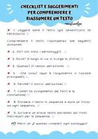 anteprima - Materiale di supporto/inclusione - Strumento compensativo per comprendere e riassumere un testo (checklist) - Pagina 1