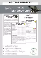 Vorschau - Arbeitsblätter - Deutschstunde: Sage "Der Lindwurm" Lese- RS-Strategien - Deckblatt