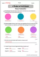 Vorschau - Arbeitsblätter - Probe zum Thema Farbenlehre - Seite 1