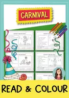 Vorschau - Arbeitsblätter - Carnival read and colour - 9 Bilder, 2-fach differenziert (Englisch) - Deckblatt