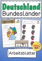 Vorschau - Arbeitsblätter - Deutschland / Bundesländer / Arbeitsblatt - Deckblatt