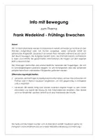 Vorschau - Stundenentwürfe - Information und Bewegung "Frank Wedekind - Frühlings Erwachen" - Deckblatt