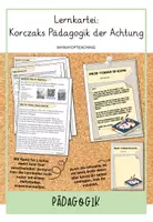 Vorschau - Arbeitsblätter - Lernkartei: Janusz Korczak Pädagogik der Achtung - Deckblatt