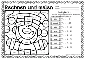 Voorbeeld - Rechen-Mal-Blätter - Multiplikation (St. Patrick's Day) Wiskunde Duits - Pagina 2