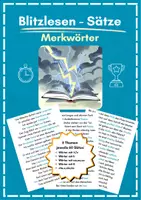 Vorschau - Arbeitsblätter - Blitzlesen-Sätze: Merkwörter - Deckblatt