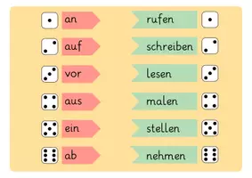 Vorschau - Spiele - Zusammengesetzte Verben würfeln - Seite 1