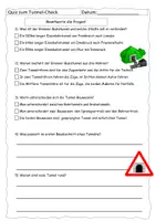 Vorschau - Arbeitsblätter - Quiz zum Tunnel-Check (mit Lösung) - Deckblatt