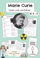 Vorschau - Arbeitsblätter - Marie Curie: Lerntheke, Leseverstehen Kl. 3 - 5 - Deckblatt