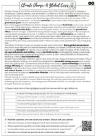 Vorschau - Arbeitsblätter - Climate Change - differenzierter Lesetext - Seite 1