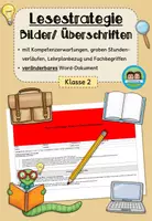 Vorschau - Stundenentwürfe - Sequenzplanung/ Reihenplanung: Lesestrategie - Bilder und Überschriften betrachten (Klasse 2) - Deckblatt