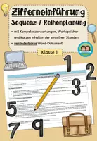 Vorschau - Lehrpläne/Lehrermaterial - Sequenzplanung/ Reihenplanung: Zifferneinführung/ Zahl der Woche (Klasse 1) - Deckblatt