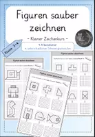 Vorschau - Stationenlernen - Zeichnen mit dem Lineal: Figuren sauber zeichnen - Deckblatt