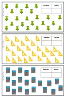 Aperçu - Jeux - Jeu Maths CP : Apprendre les DIZAINES et UNITÉS (Thème École) - Page 2