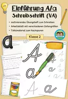 Vorschau - Arbeitsblätter - Vereinfachte Ausgangsschrift: Einführung Buchstabe A/a (Klasse 1-2) - Deckblatt