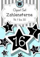 Vorschau - selbst erstellte Cliparts/Grafiken - Cliparts: Zahlen - Sterne 1 bis 30 - kommerzielle Nutzung - Deckblatt