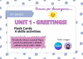 Vista previa - Hojas de trabajo - 1. GREETINGS (SALUDOS) | inglés primer grado - página 1