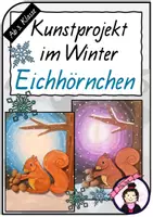 Vorschau - Stundenentwürfe - KUNST Winter: Eichhörnchen im Schnee - Deckblatt