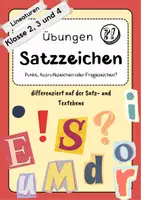 Vorschau - Arbeitsblätter - Satzzeichen: Übungsblätter Klasse 2, 3, 4 - Deckblatt