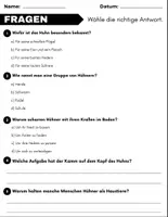Vorschau - Arbeitsblätter - Das Huhn: Leseverständnis und Kreuzworträtsel mit Lösungen - Seite 2