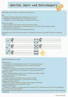 Vorschau - Stationenlernen - Würfel Wort & Schreibsport - Laufdiktat - Deckblatt