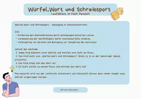 Vorschau - Stationenlernen - Würfel Wort & Schreibsport - Laufdiktat - Seite 1