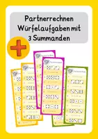 Vorschau - Spiele - Partnerrechnen - Würfelaufgaben mit 3 Summanden - Deckblatt