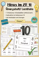 Vorschau - Arbeitsblätter - Minus/ Subtraktion im Zahlenraum 10 - Übungsheft/ Lerntheke (Klasse 1) - Deckblatt