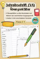 Vorschau - Arbeitsblätter - Vereinfachte Ausgangsschrift: Übungsblätter (Klasse 2-3) #schulstartbyextraklasse - Deckblatt