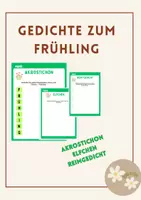 Vorschau - Arbeitsblätter - Gedichte zum Frühling Akrostichon/Elfchen/Reimgedicht - Deckblatt