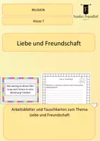 Vorschau - Arbeitsblätter - Arbeitsblätter und Tauschkarten zum Thema Liebe und Freundschaft - Deckblatt
