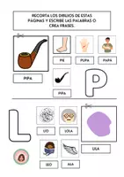 Vista previa - Hojas de trabajo - Pictogramas abecedario a todo color - página 1