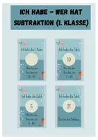 Vorschau - Spiele - Ich habe wer hat (Subtraktion) 1. Klasse - Deckblatt