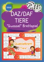 Vorschau - Spiele - DAZ Brettspiel: Quasselbrett Wortschatz "Tiere" | Brettspiel deutsch | Plauderbrettspiel | Plauderbrett | Plauderspiel | Lass uns reden - Deckblatt