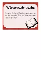 Vorschau - Arbeitsblätter - Diktatübung - Wörterbuch-Suche - Seite 1