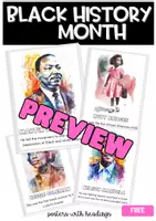 Vista previa - Decoración del aula - FREE Black History Month Posters ENGLISCH - Portada