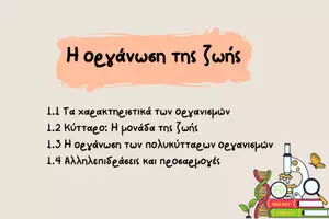 Προεπισκόπηση - Πλάνο μαθήματος / Υλικό για τον εκπαιδευτικό - Η οργάνωση της ζωής: Κεφάλαιο 1/ Α γυμνασίου - Σελίδα 1